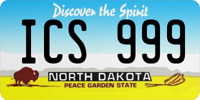 ND license plate ICS999