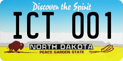 ND license plate ICT001