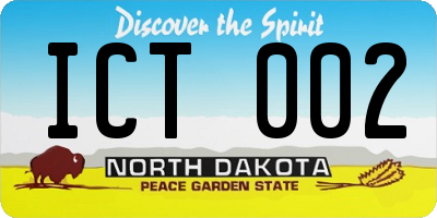ND license plate ICT002