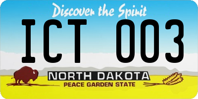 ND license plate ICT003