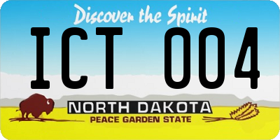 ND license plate ICT004