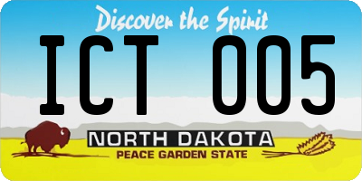 ND license plate ICT005