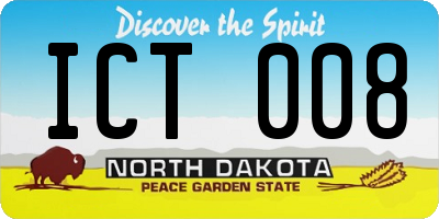 ND license plate ICT008