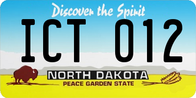 ND license plate ICT012