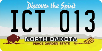 ND license plate ICT013