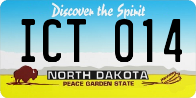 ND license plate ICT014