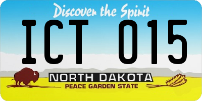 ND license plate ICT015