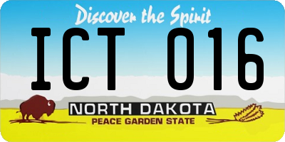 ND license plate ICT016
