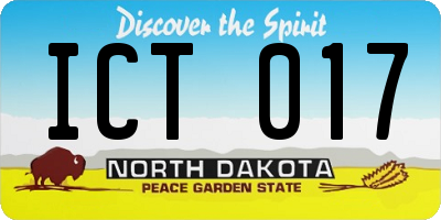 ND license plate ICT017