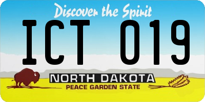 ND license plate ICT019