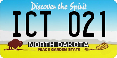 ND license plate ICT021