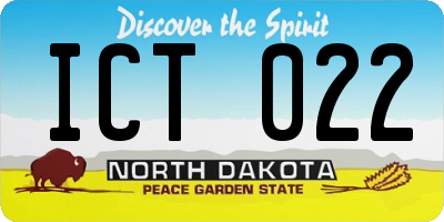 ND license plate ICT022