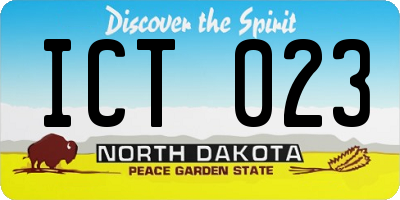 ND license plate ICT023