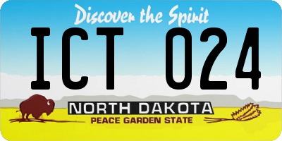 ND license plate ICT024