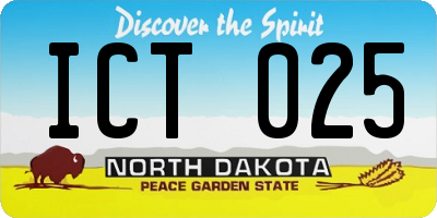 ND license plate ICT025