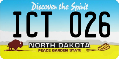 ND license plate ICT026