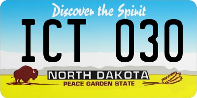 ND license plate ICT030