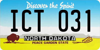 ND license plate ICT031