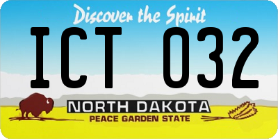 ND license plate ICT032