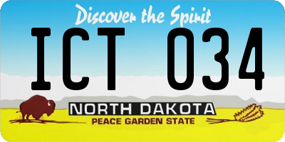 ND license plate ICT034