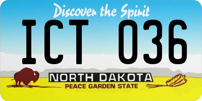 ND license plate ICT036