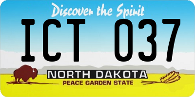 ND license plate ICT037