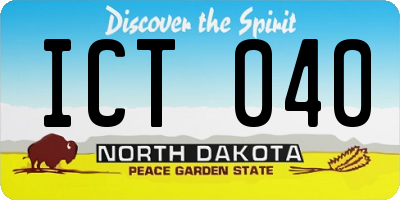 ND license plate ICT040