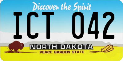 ND license plate ICT042