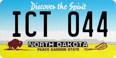 ND license plate ICT044