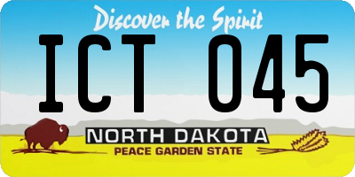 ND license plate ICT045