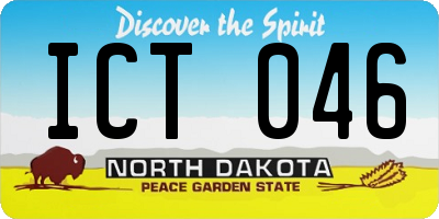 ND license plate ICT046