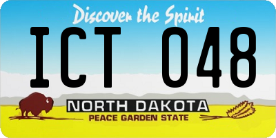ND license plate ICT048