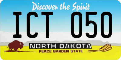 ND license plate ICT050