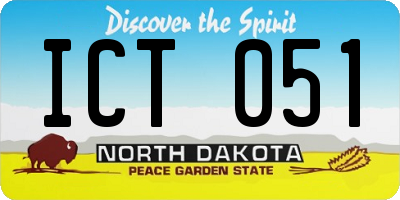 ND license plate ICT051