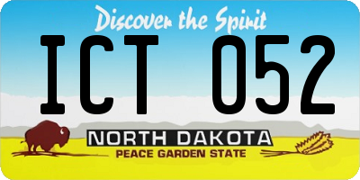 ND license plate ICT052