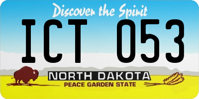 ND license plate ICT053