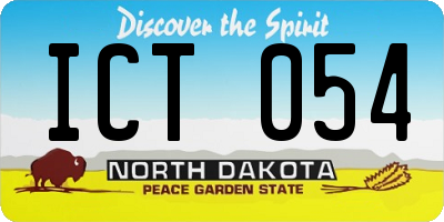 ND license plate ICT054