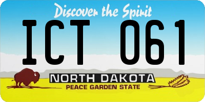 ND license plate ICT061