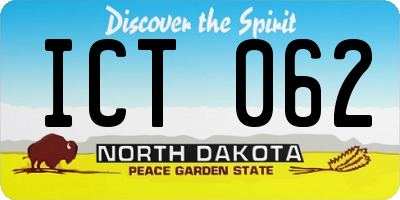ND license plate ICT062