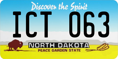 ND license plate ICT063