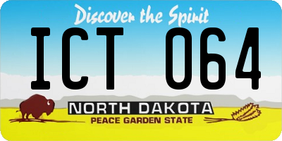 ND license plate ICT064