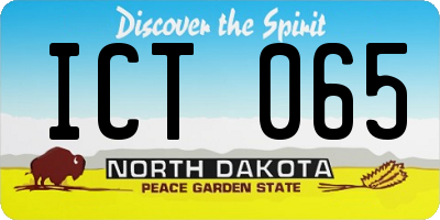 ND license plate ICT065
