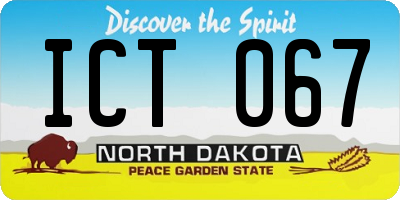 ND license plate ICT067