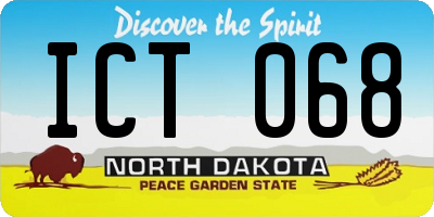 ND license plate ICT068