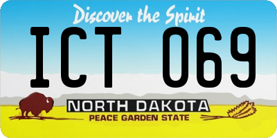 ND license plate ICT069