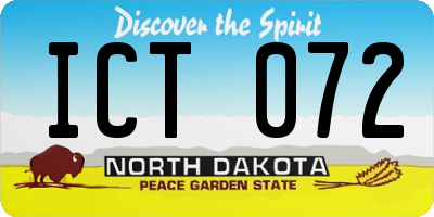 ND license plate ICT072