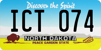 ND license plate ICT074