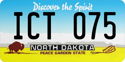 ND license plate ICT075