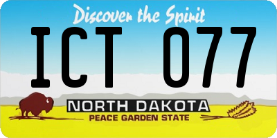 ND license plate ICT077