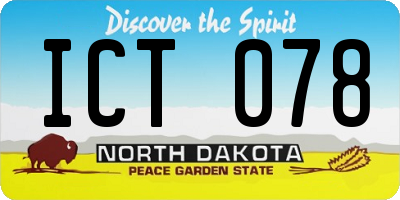 ND license plate ICT078